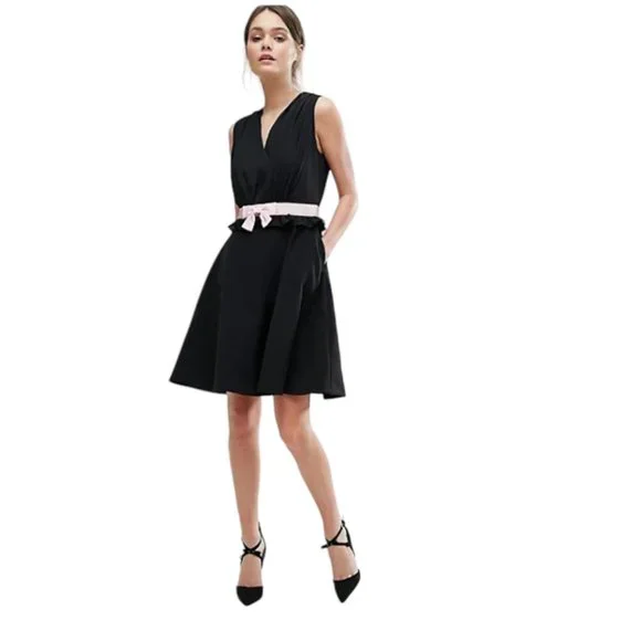 ted baker bow dress black Nitcha Bow Collar Dress In Black